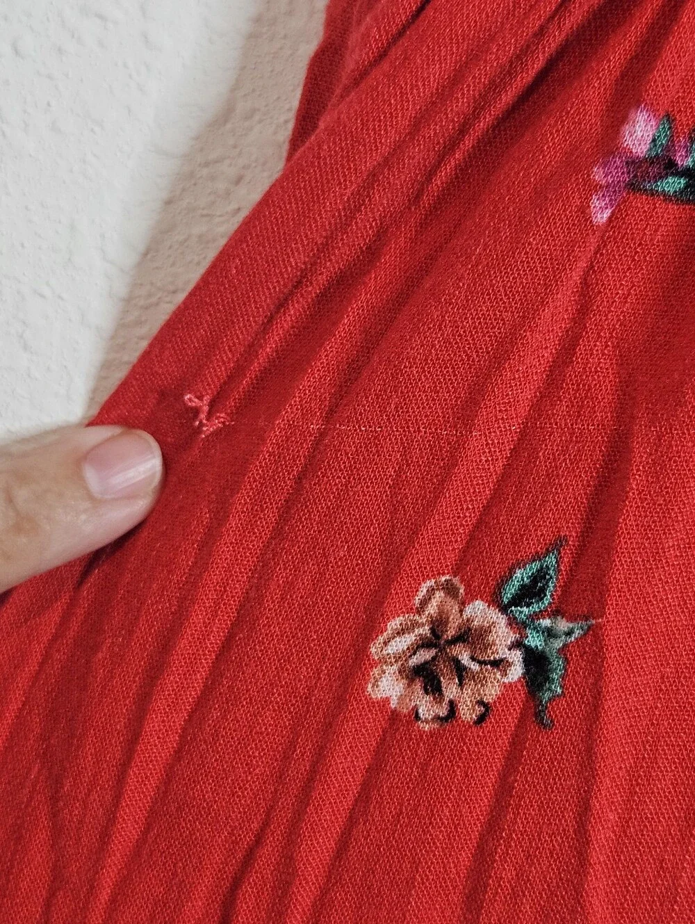 Torrid Women Floral Fit/Flare Dress Plus Size 1X Coral Midi Fairy Summer Travel - Picture 13 of 14